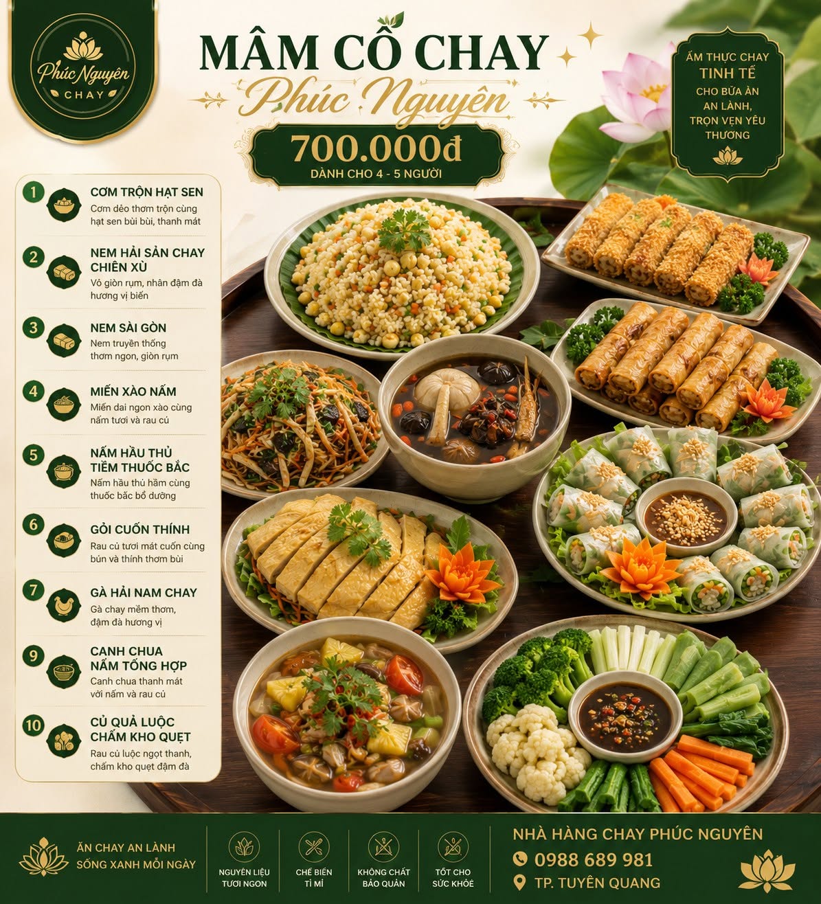Mâm Cỗ Chay Phúc Nguyên Thịnh Vượng 700k